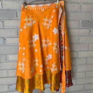 Reversible silk Wrap Skirt.